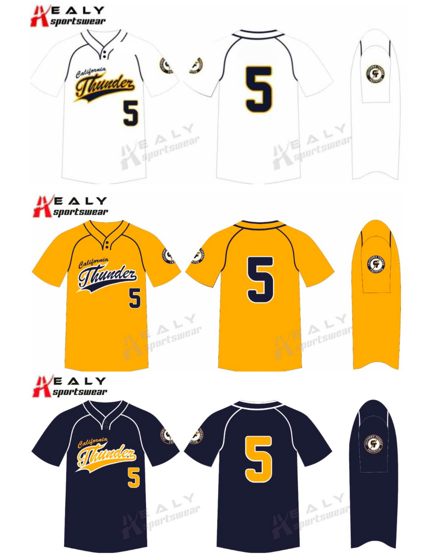 CT Showcase Jerseys (Navy; Gold; White)