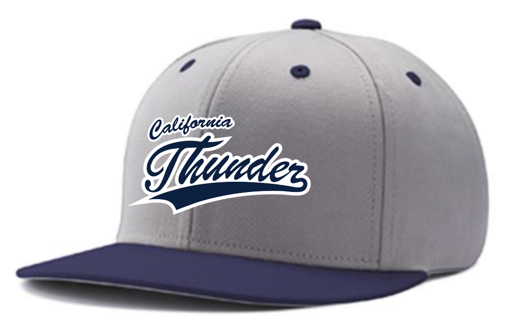 CT SnapBack Hat | Grey/Navy (Logo: Navy w/ White "Thunder")