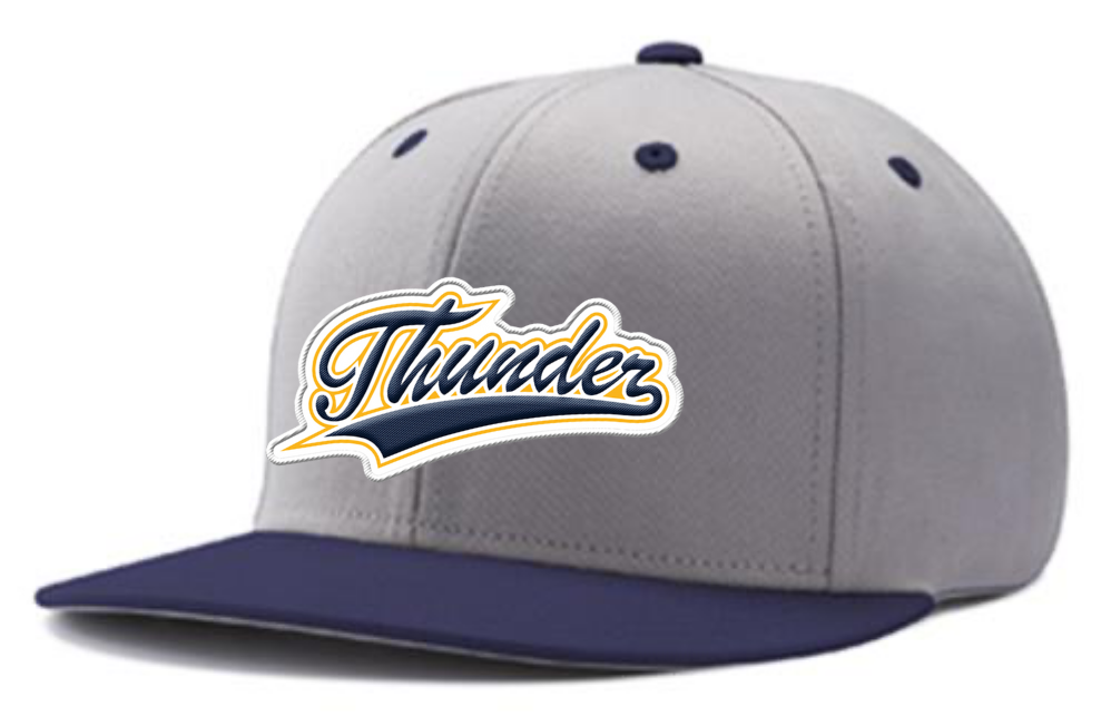 CT SnapBack Hat | Grey/Navy (Logo: Embroidered "Thunder")