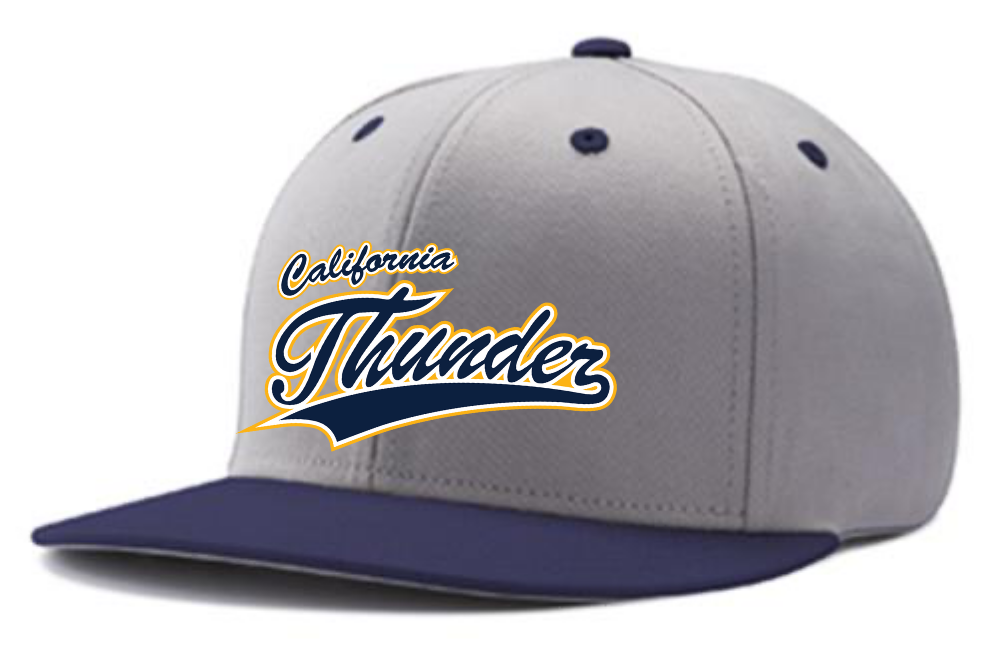 CT SnapBack Hat | Grey/Navy (Logo: Navy w/ Gold "Thunder")
