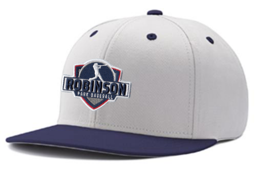WPLL SnapBack Hat | White/Navy (Logo: Embroidered Robinson Park)