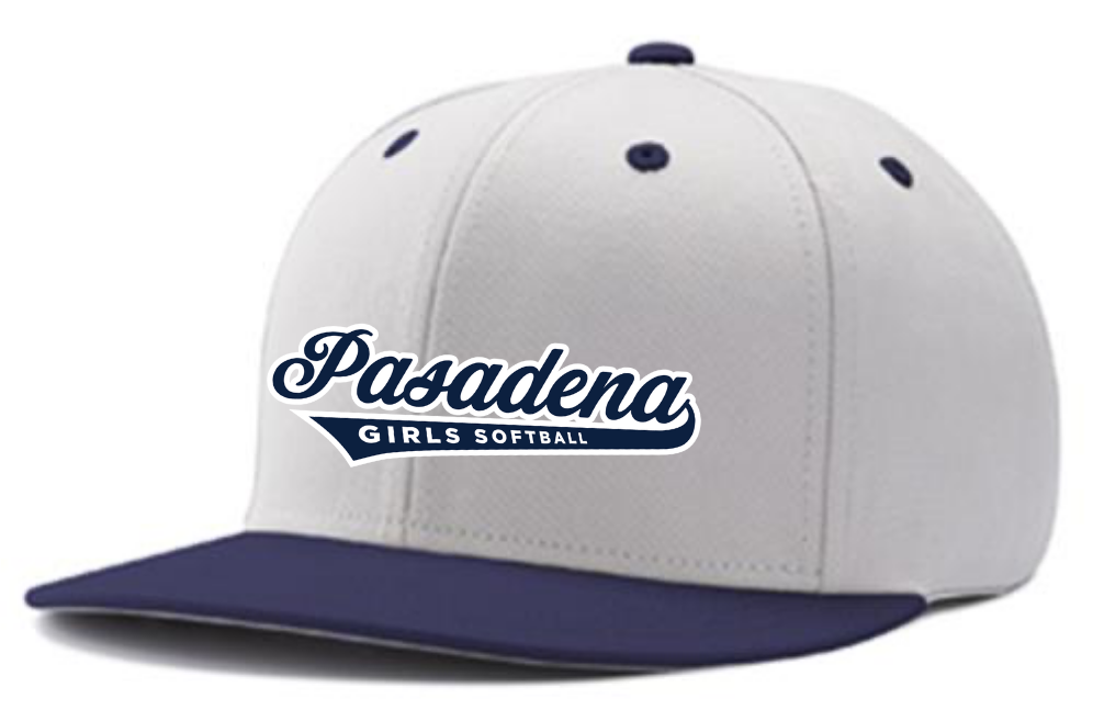 PGSA SnapBack Hat | White/Navy (Logo: Navy w/ White outline "Pasadena")