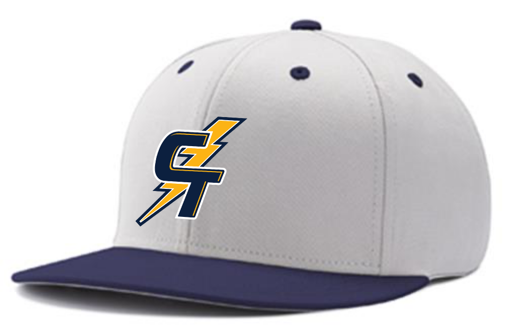 CT SnapBack Hat | White/Navy (Logo: CT W/Bolt)