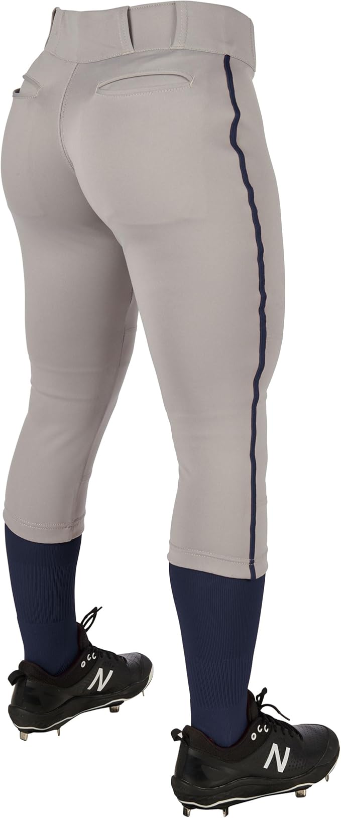AP: Grey Champro Women's & Youth Low Rise Pants with navy piping