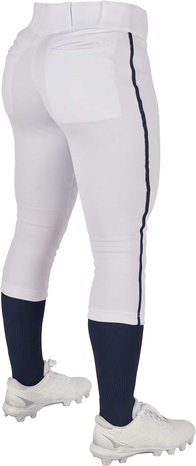 AP: White Champro Women's & Youth Low Rise Pants with navy piping