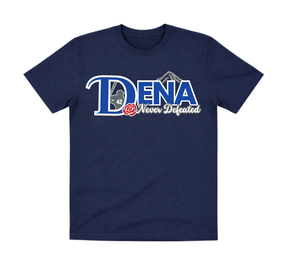 Dena Navy Shirt: Never Defeated