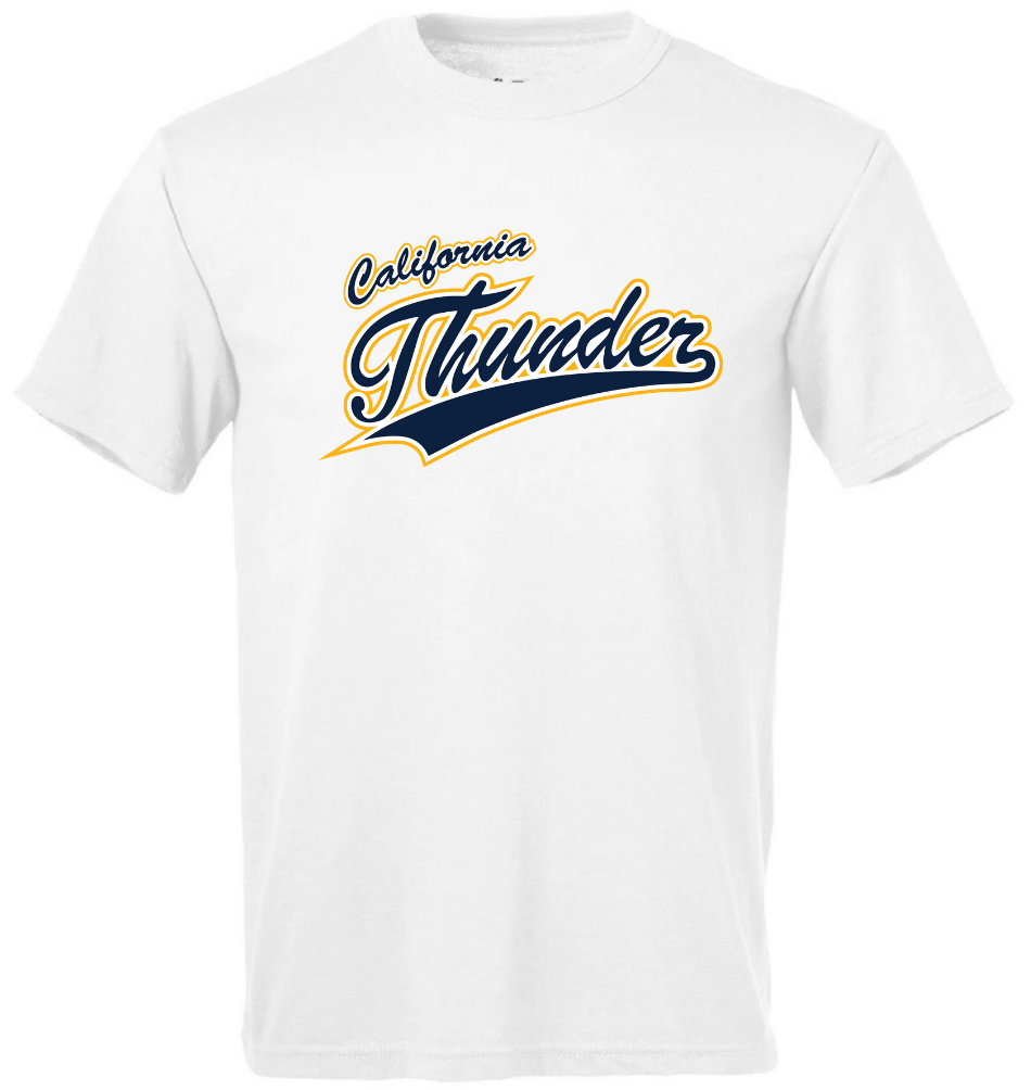 CT Dry Fit | White (Logo: Navy w/Gold Thunder)