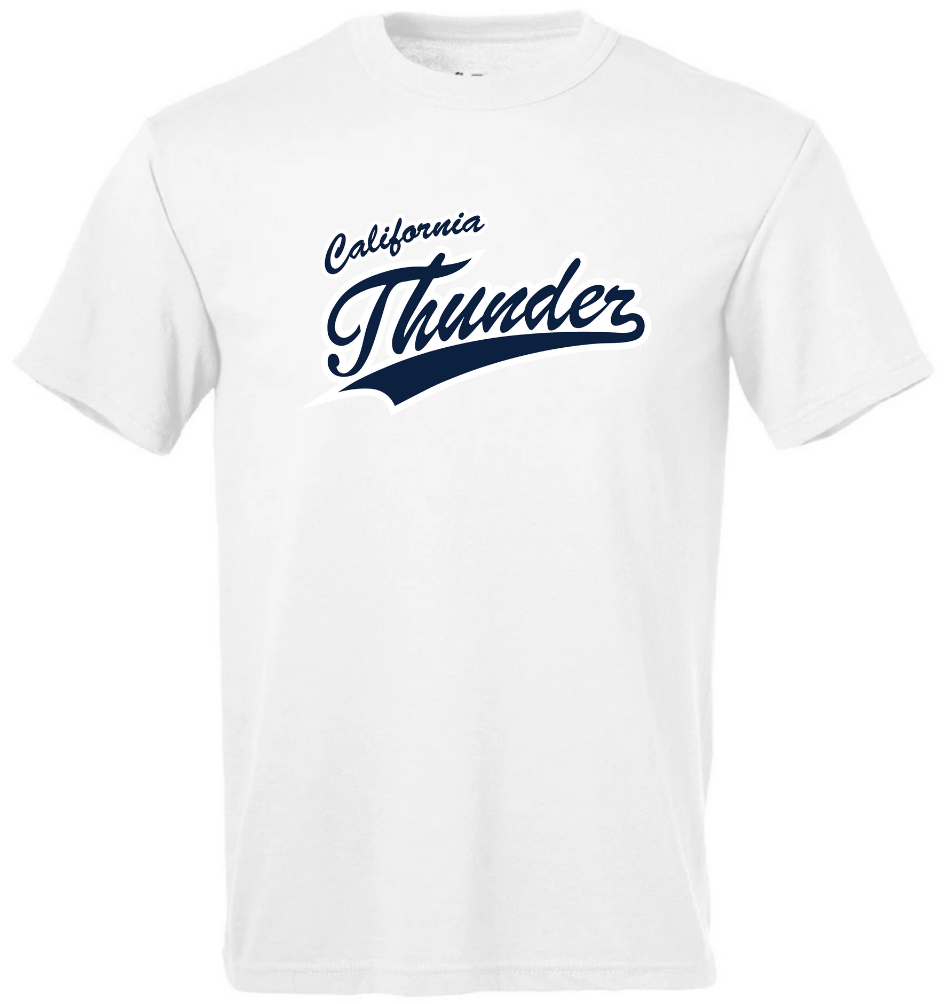 Cal Thunder Performance Tee | Navy/White Thunder Logo | Softball Apparel