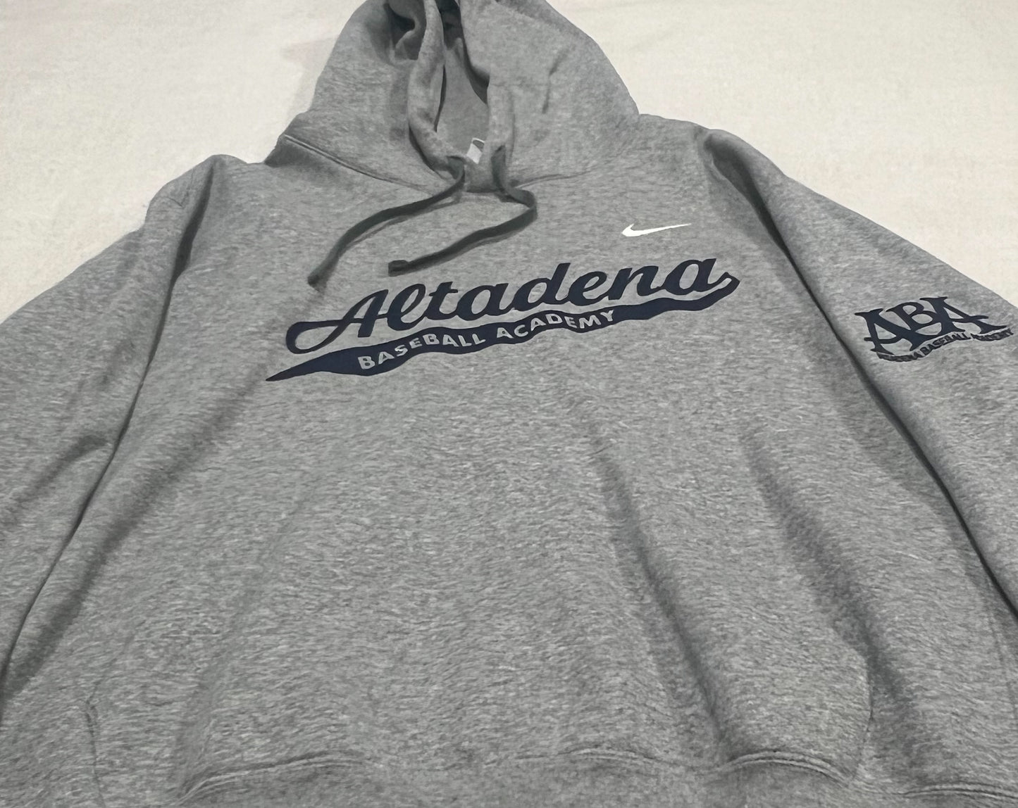 ABA Nike Adult Club Fleece Hoodie | Grey- Altadena Script Logo