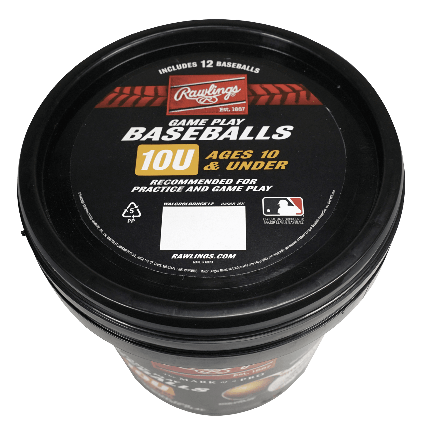 (12 Pack) Bucket of 10U Official League CROLB Practice Youth Baseballs