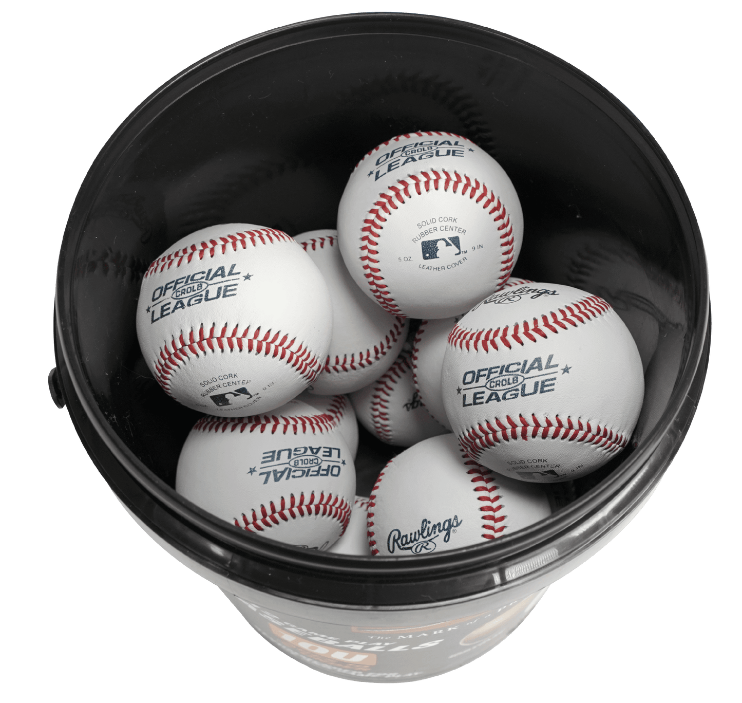 (12 Pack) Bucket of 10U Official League CROLB Practice Youth Baseballs