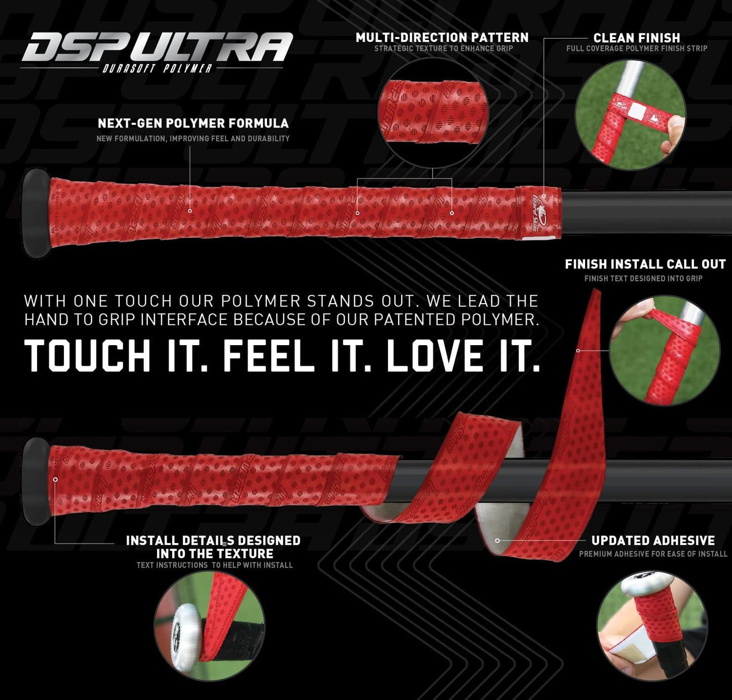 DSP Ultra 1.1Mm Bat Grip – Next-Gen Durasoft Polymer Baseball & Softball Bat Tape