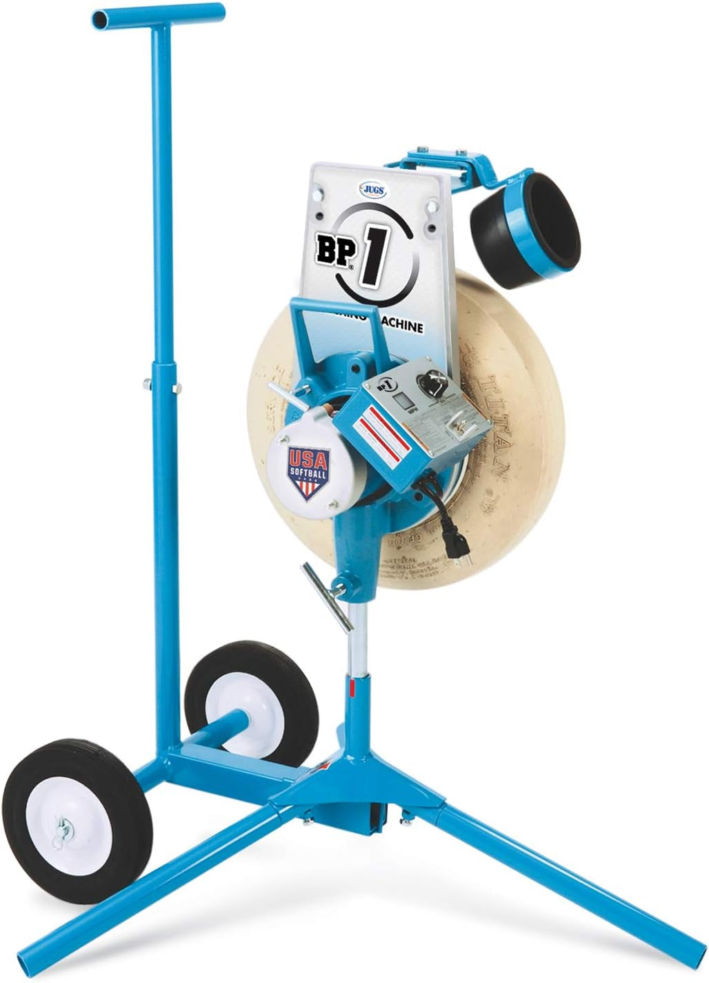 BP1 Softball Only Pitching Machine — Throws Softballs up to 70 Mph from a Realistic Delivery Height.