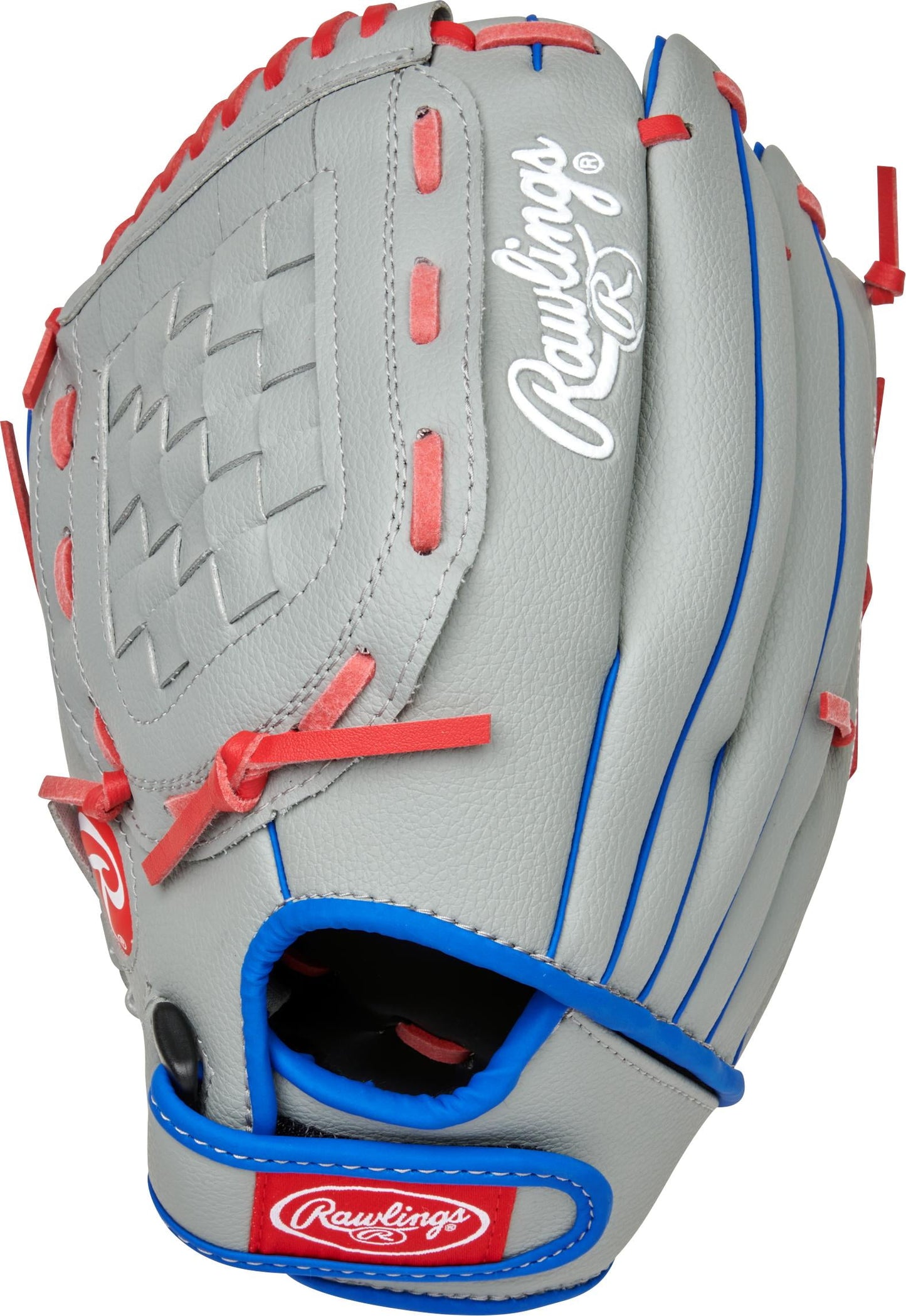 Players Series Youth Tball/Baseball Gloves, Gray/Red, 11.5 Inch, Left Hand Throw