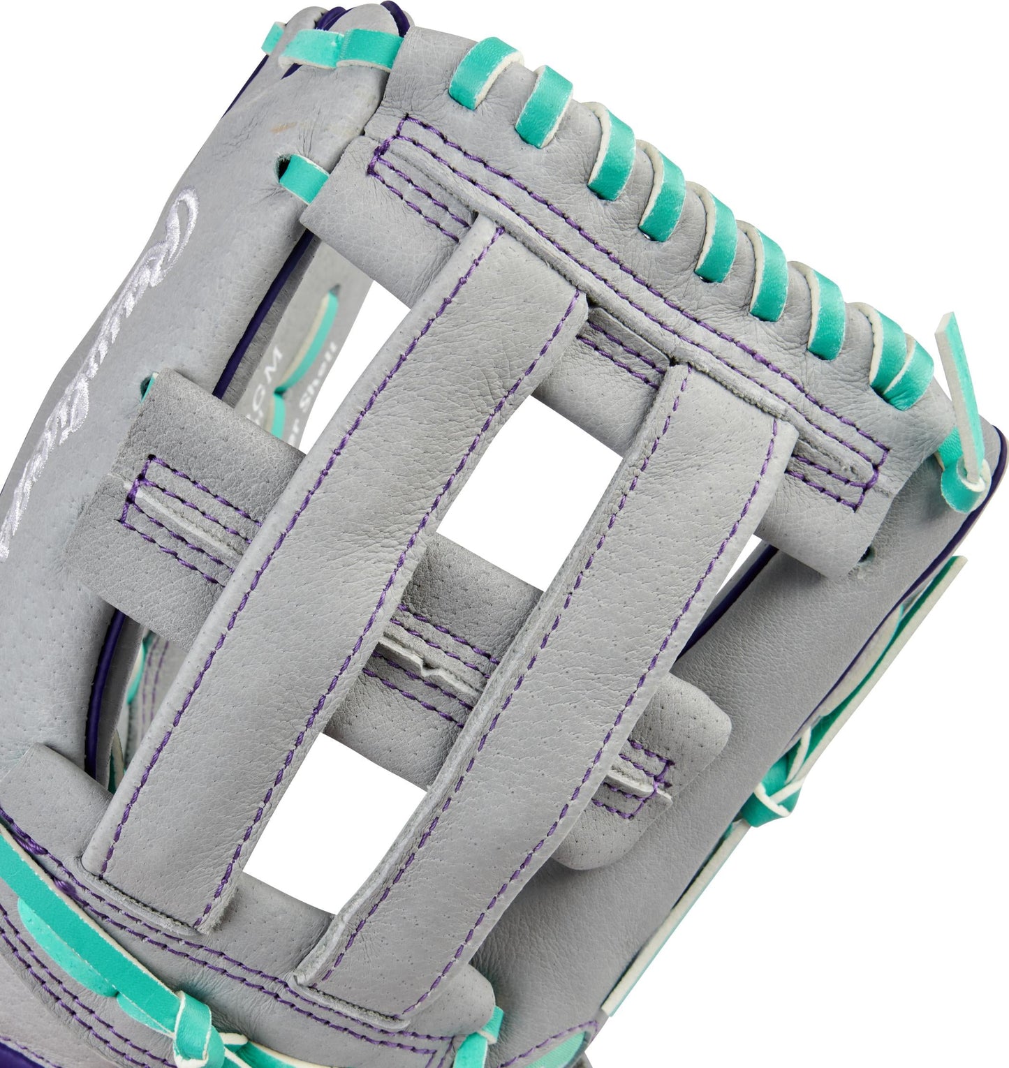 Fastpitch Series Youth 12" Softball Glove, Basket Web, Gray/Mint, Right Hand Throw