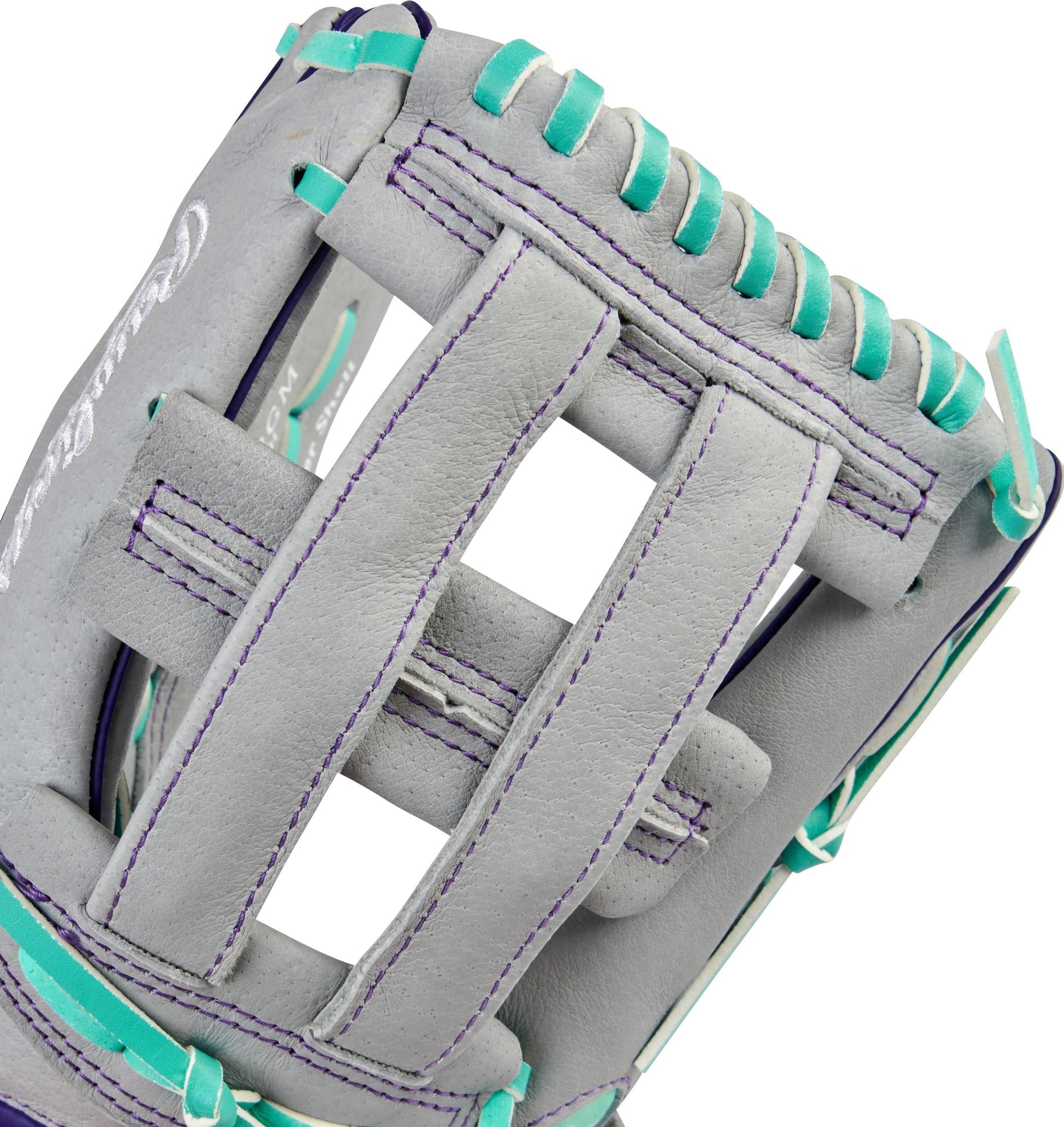 Fastpitch Series Youth 12" Softball Glove, Basket Web, Gray/Mint, Right Hand Throw