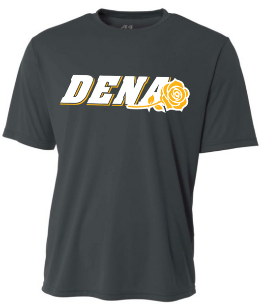 Adult Charcoal Dry Fit: White & Gold DENA Logo