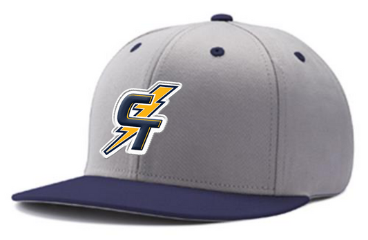 Grey/Navy Hat: Embroidered CT/Bolt Logo