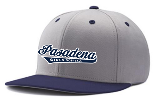 Grey/Navy Hat: Navy w/ White Outline "Pasadena" Logo