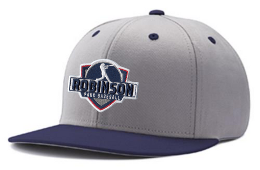 Grey/Navy Hat: Embroidered Robinson Park Logo