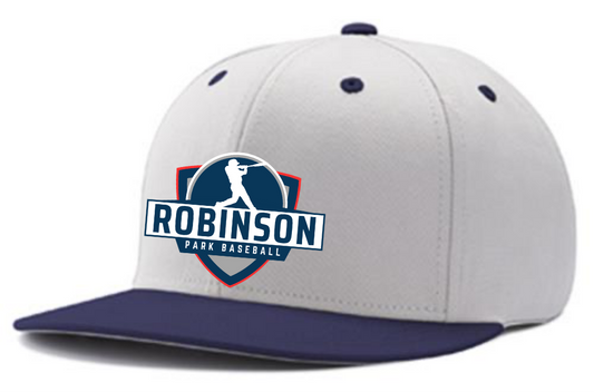 White/Navy Hat: Robinson Park Logo