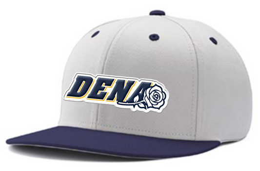 White/Navy Hat: Embroidered "DENA" Logo