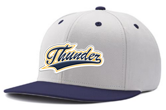 White/Navy Hat: Embroidered "Thunder" Logo