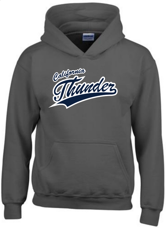 Charcoal Hoodie: Navy w/White Cal Thunder Logo