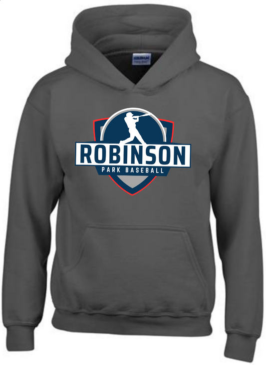 Charcoal Hoodie: Robinson Park Shield Logo