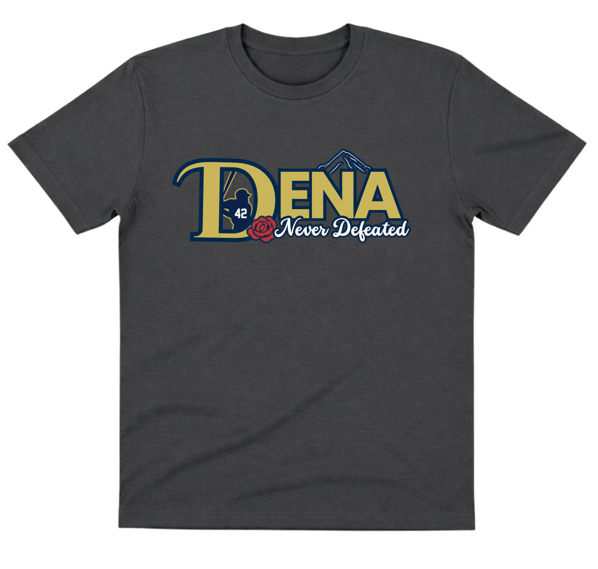 Dena Charcoal Shirt: Never Defeated