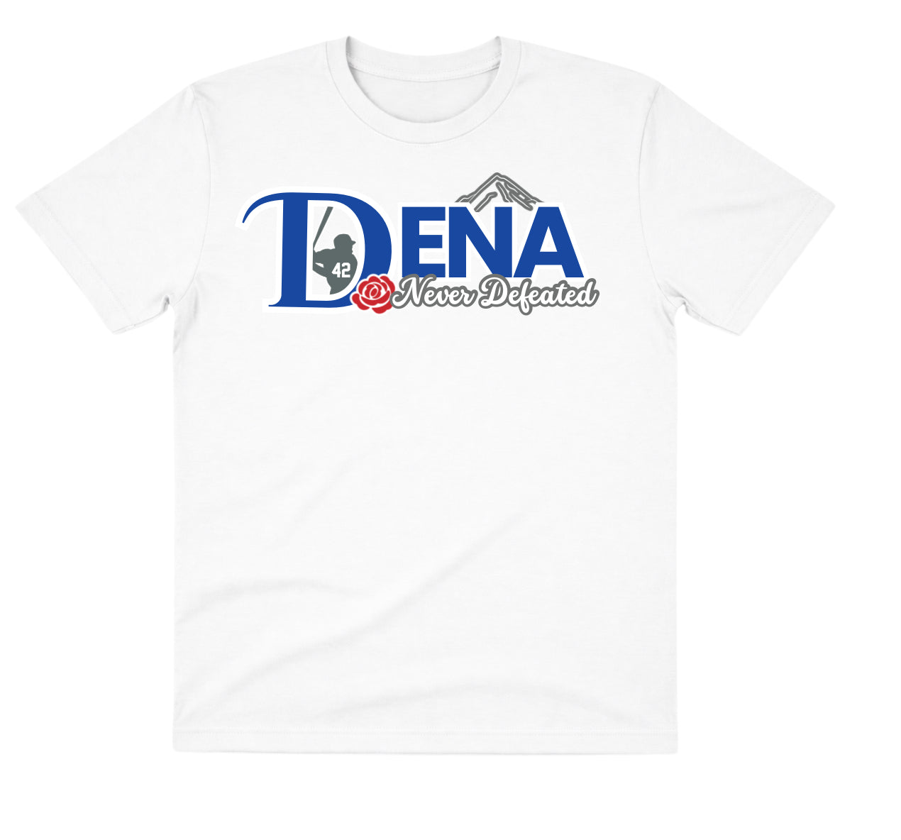 Dena White Shirt: Never Defeated