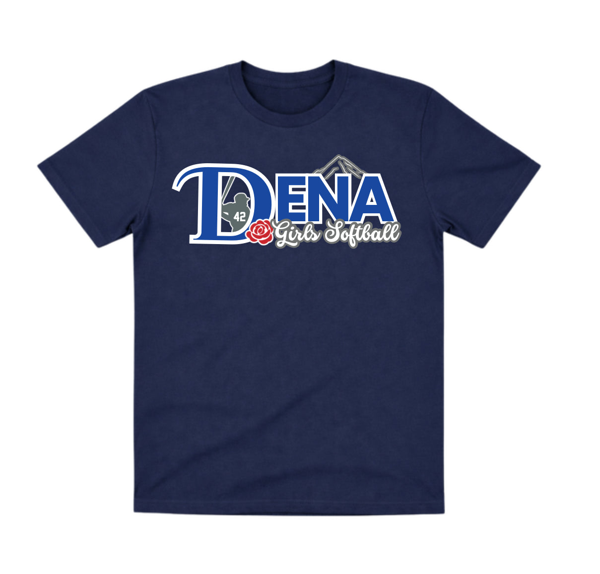 Dena Navy Shirt: Girls Softball
