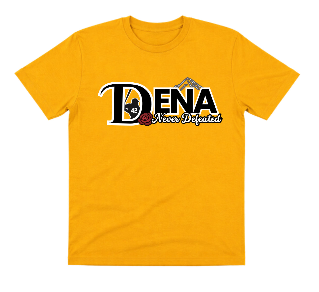 Dena Gold Shirt: Never Defeated