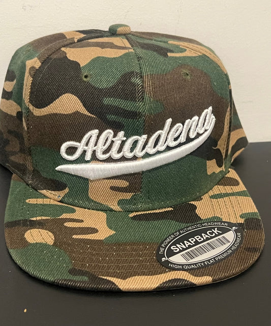 ABA Snapback Hat | Camo (Logo: White Altadena)