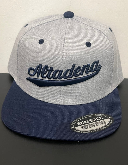 ABA Snapback Hat | Grey/Navy bill (Logo: Navy Altadena)