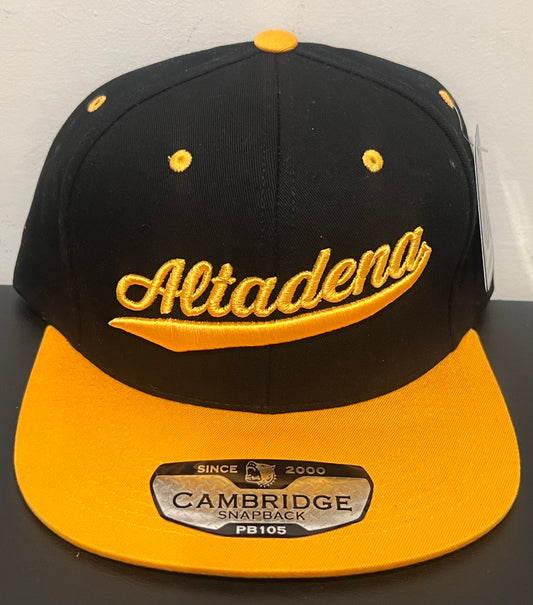 ABA Snapback Hat | Black/Gold bill (Logo: Gold Altadena)