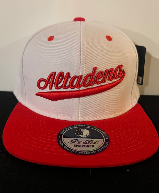 ABA Snapback Hat | White/Red bill (Logo: Red Altadena)