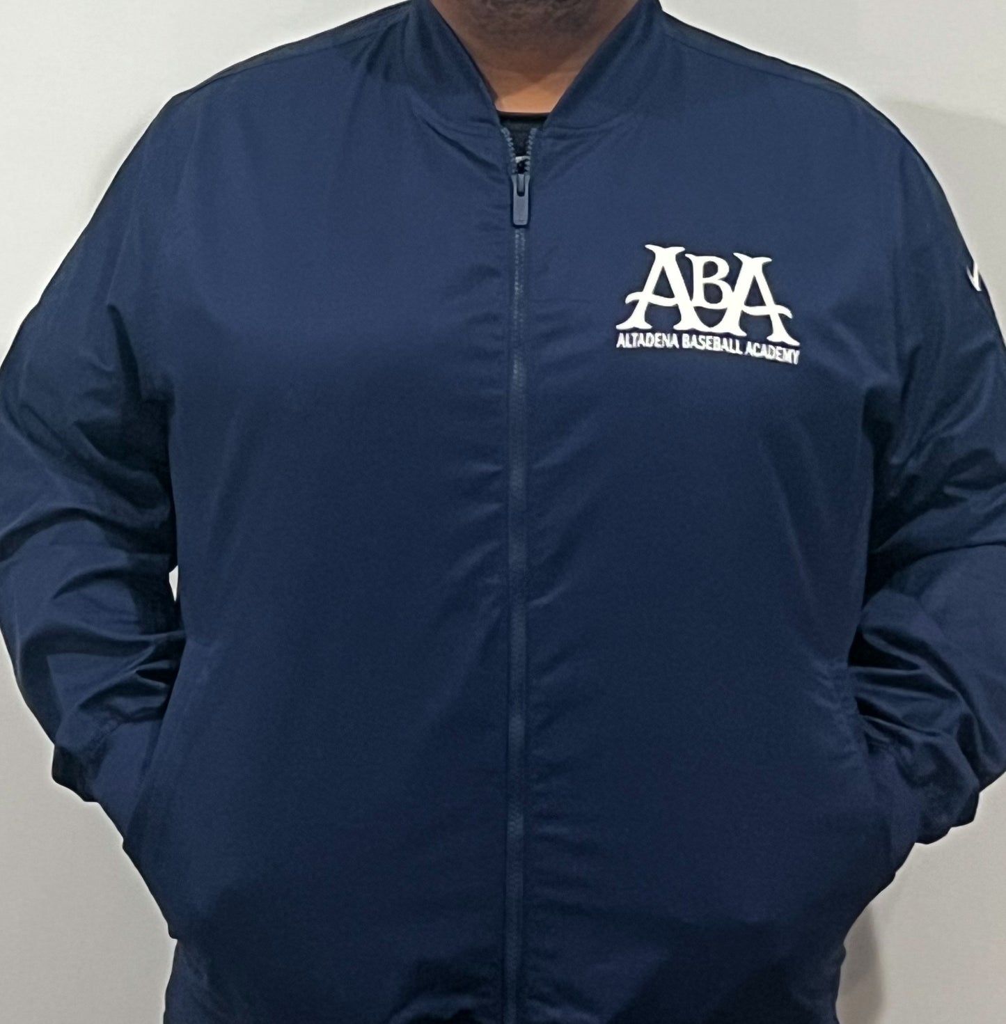 ABA Nike Navy Bomber Jacket- Left Chest Logo