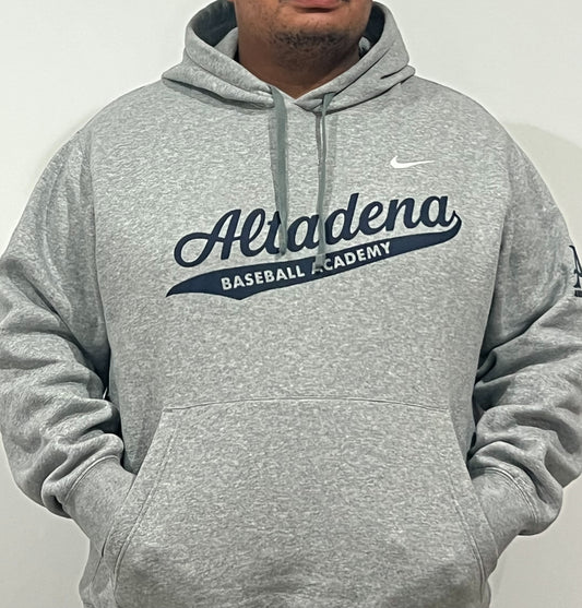 ABA Nike Adult Club Fleece Hoodie | Grey- Altadena Script Logo
