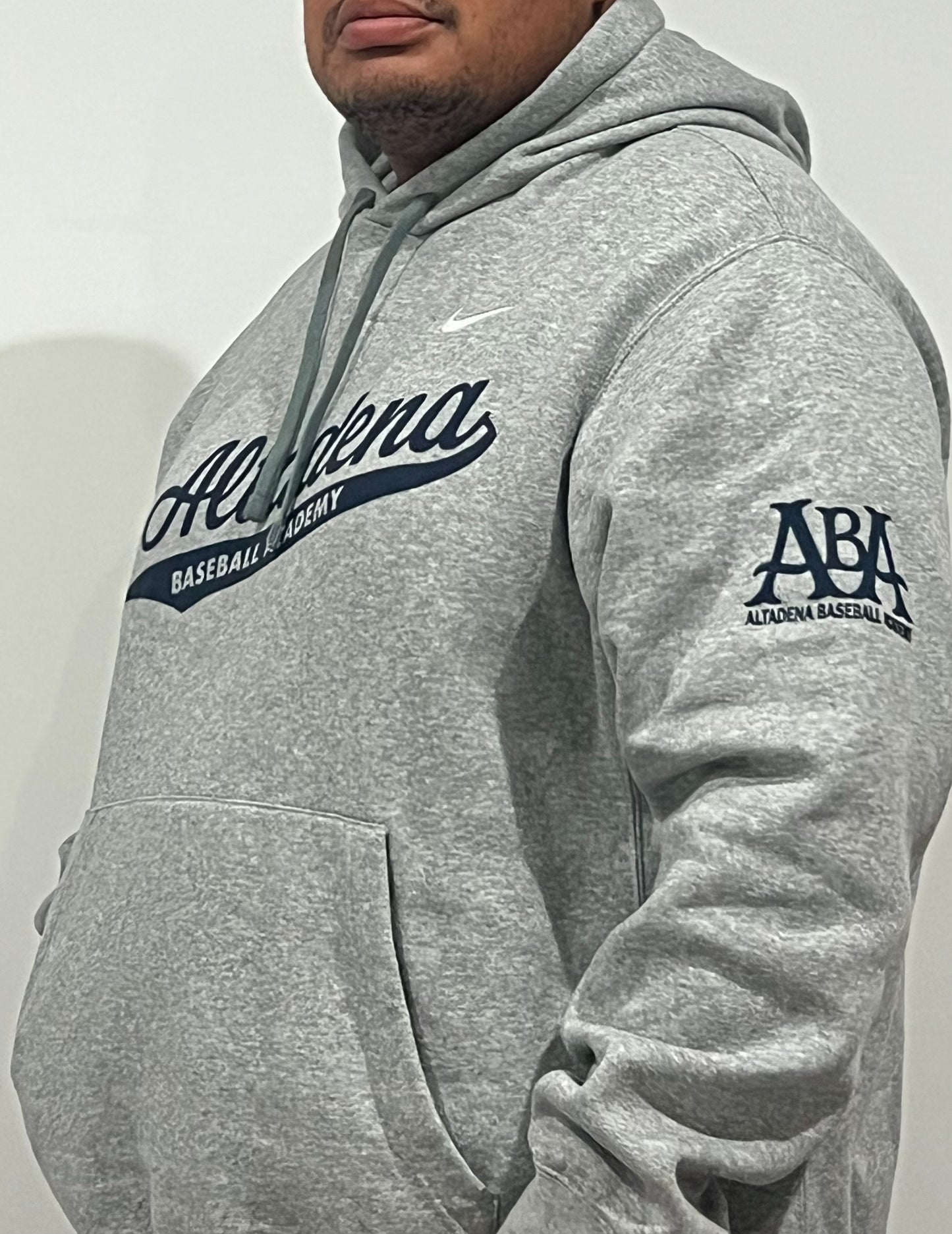 ABA Nike Adult Club Fleece Hoodie | Grey- Altadena Script Logo