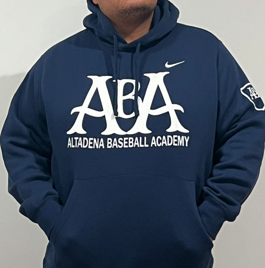 ABA Nike Adult Club Fleece Hoodie | Navy- Altadena Script Logo
