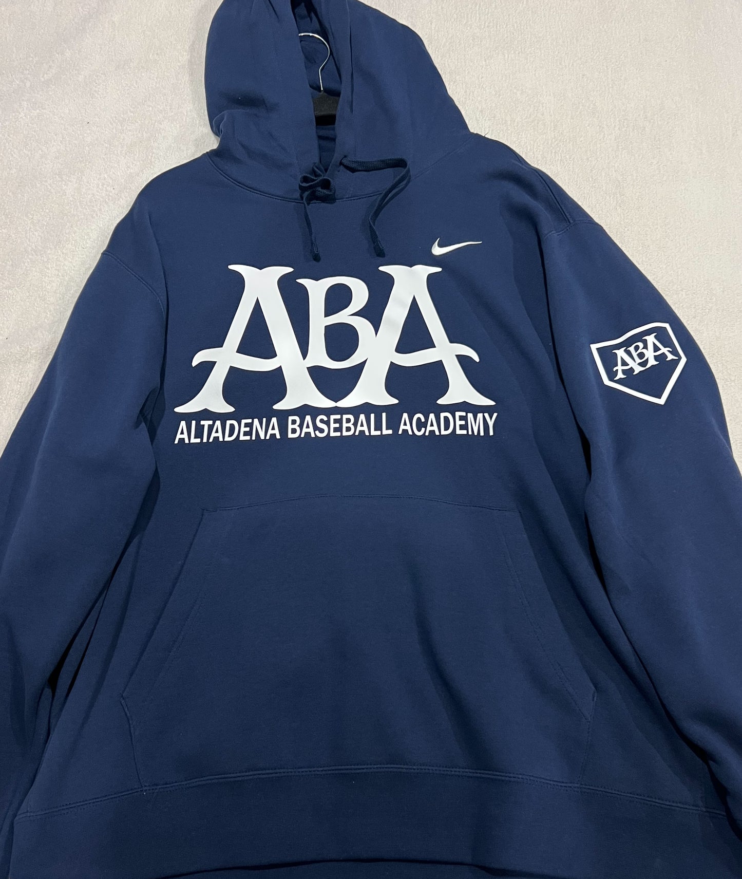 ABA Nike Adult Club Fleece Hoodie | Navy- Altadena Script Logo