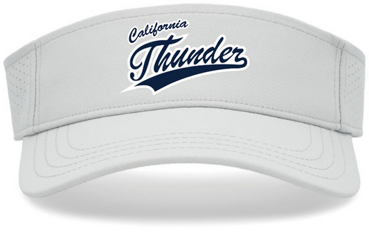 White Visor: Navy Thunder Logo