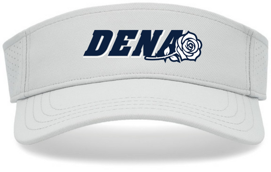 White Visor: Navy Dena Logo