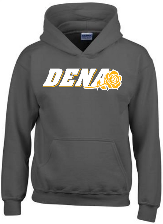 Charcoal Hoodie: White Dena Logo