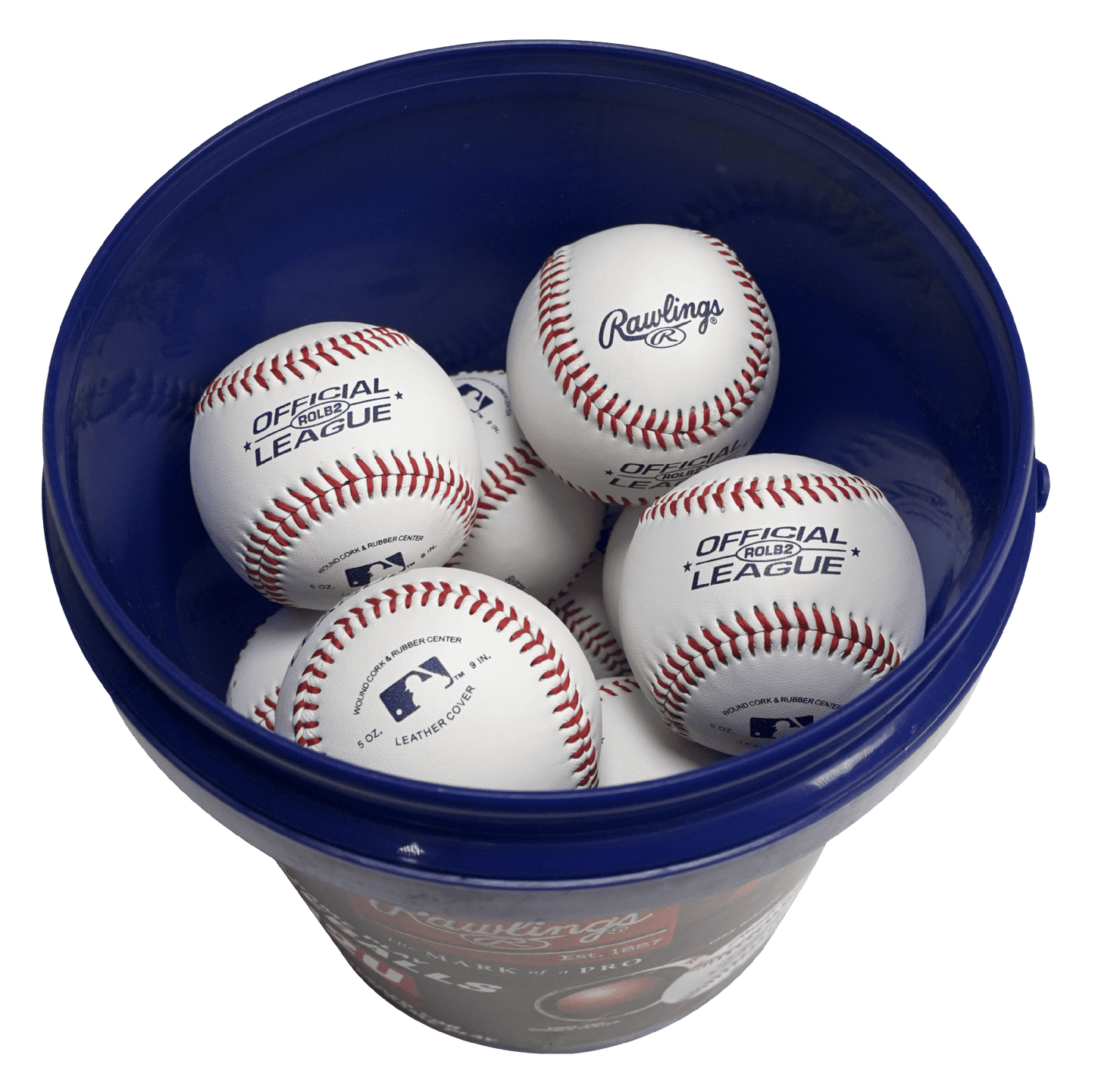 ROLB2 12U Official League Youth Practice Baseball Bucket, 12 Count