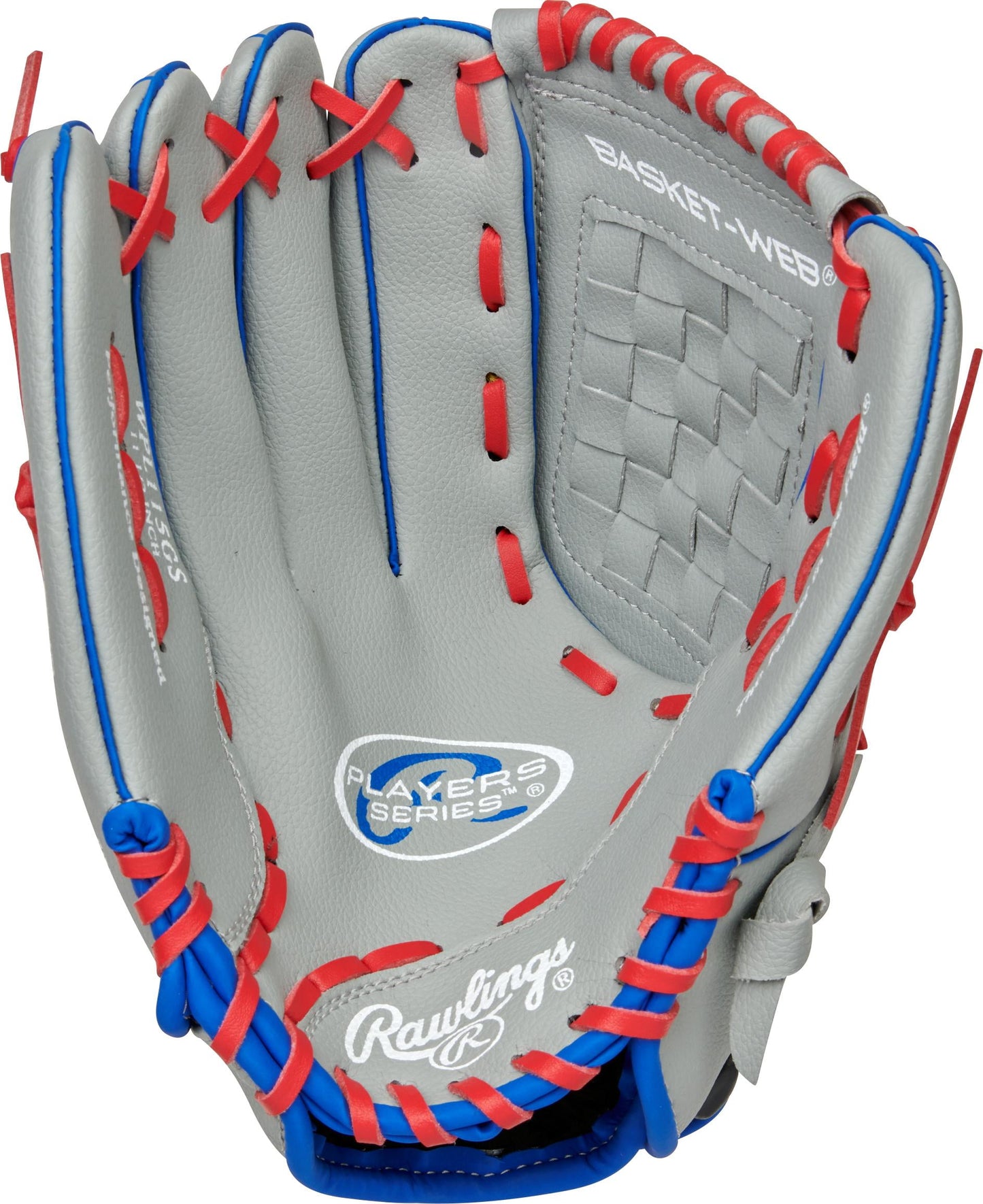 Players Series Youth Tball/Baseball Gloves, Gray/Red, 11.5 Inch, Left Hand Throw