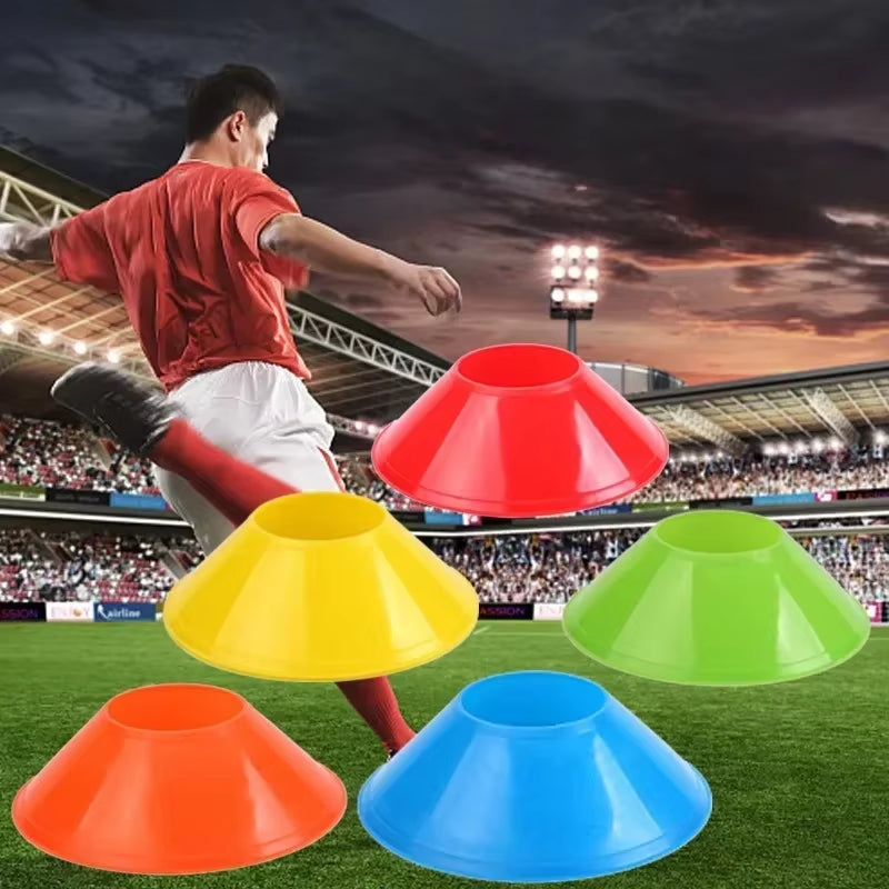 10Pcs Soccer Cones Disc Football Training Discs with Carry Bag Holder Agility Exercise Field Markers Sports Training Equipment