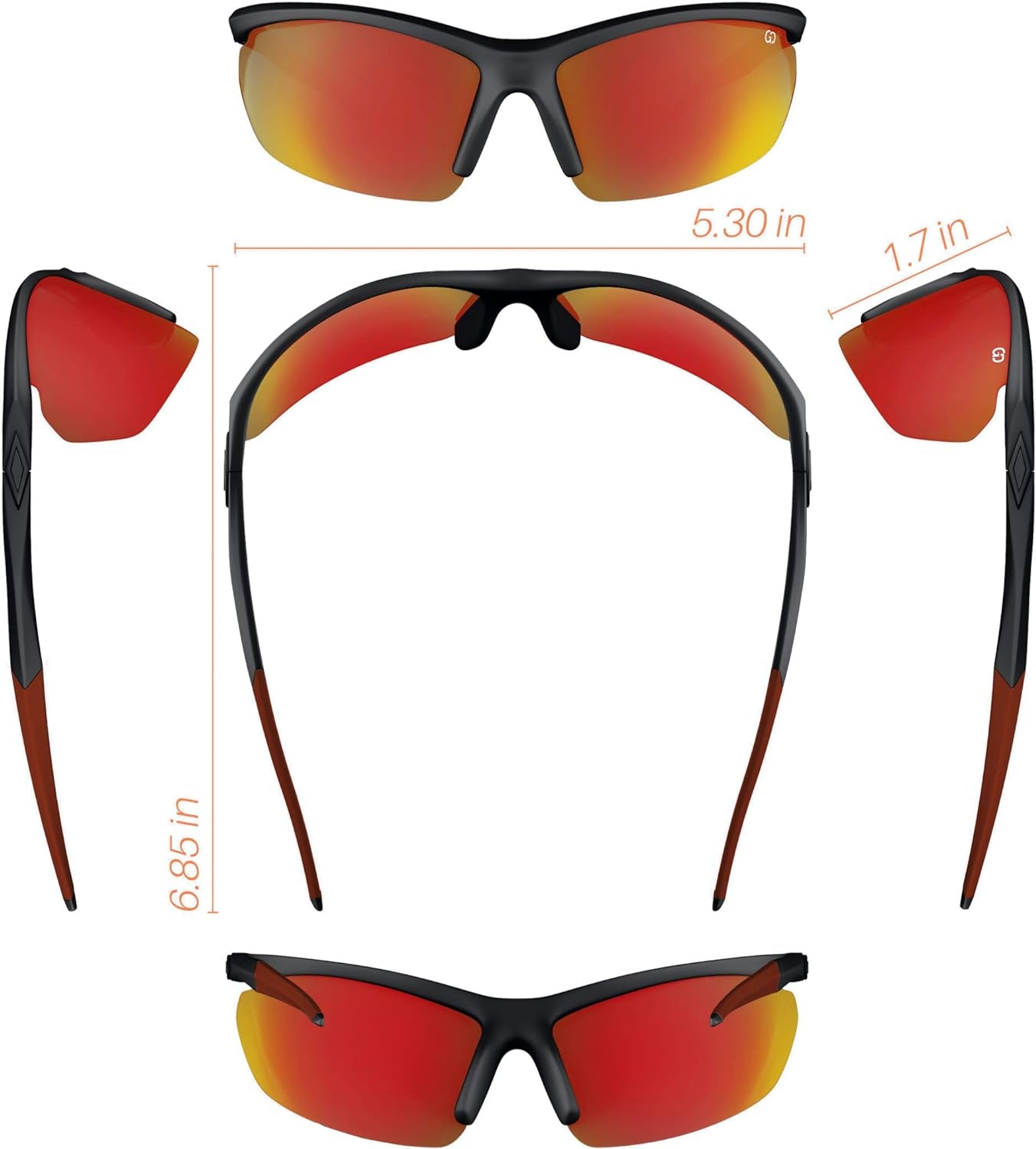 Polarized UV400 Sport Sunglasses Anti-Fog Ideal for Driving or Sports Activity