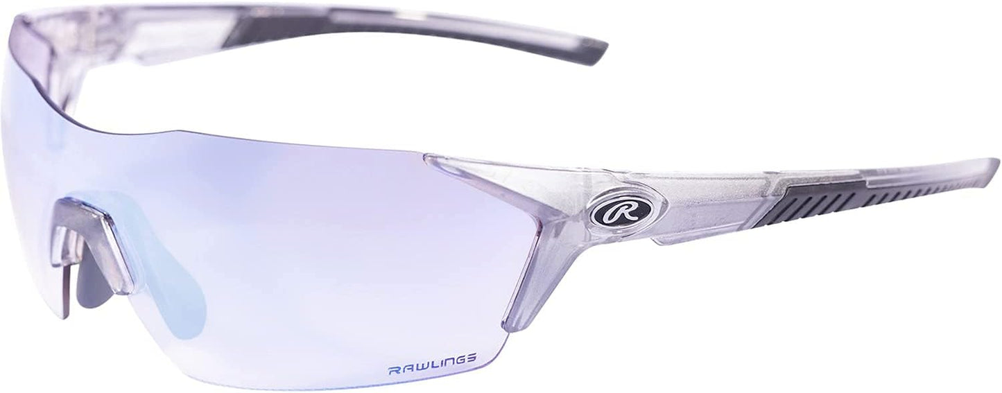 Baseball Sunglasses or Softball Sunglasses - Ages 10 to Adult - Unisex Fit - Cycling Sunglasses - White Blue Mirror